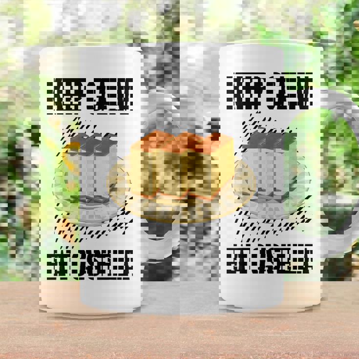 Keep Calm Eat Castella ヴィンテージ グランジ カステラ ケーキ好き コーヒーマグ ギフトのアイデア