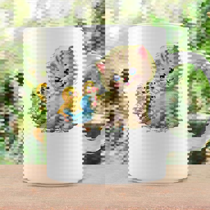 Kitten With Happy Little Birds コーヒーマグ ギフトのアイデア