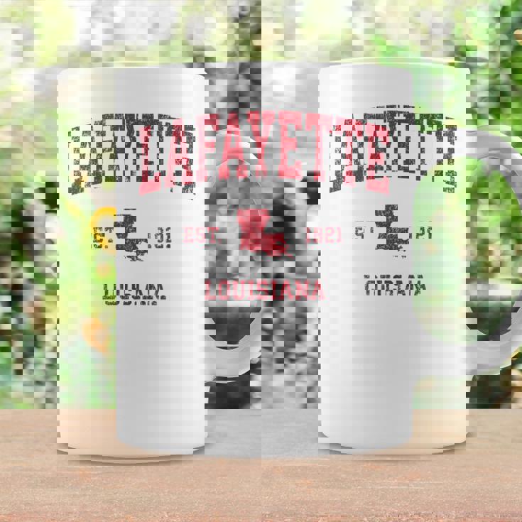 Lafayette ルイジアナ Laビンテージスポーツデザイン レッドプリント コーヒーマグ ギフトのアイデア
