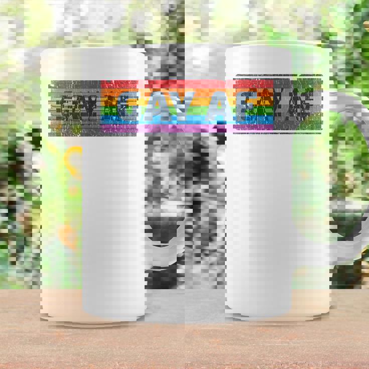 Lgbtq Gay Af Pride Lgbt Ally Rainbow Flag Retrointage コーヒーマグ ギフトのアイデア