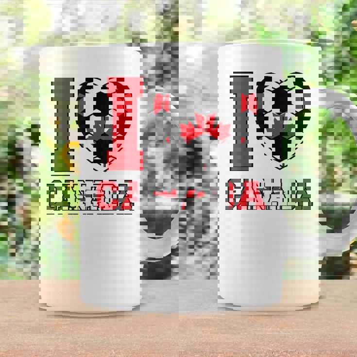 I Love Canada サッカーボール 男の子 女の子 キッズ カナダ国旗 コーヒーマグ ギフトのアイデア