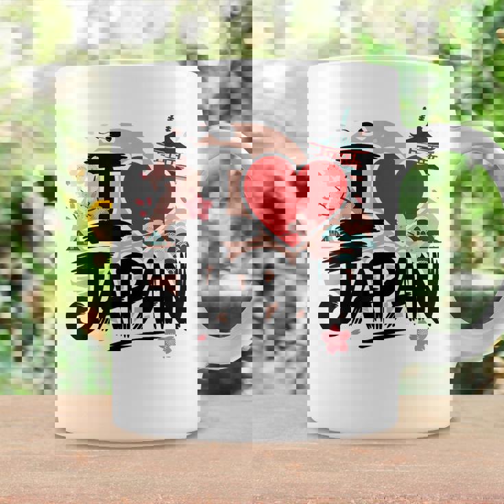 I Love Japan 桜 桜 日本の富士山 寺院 コーヒーマグ ギフトのアイデア