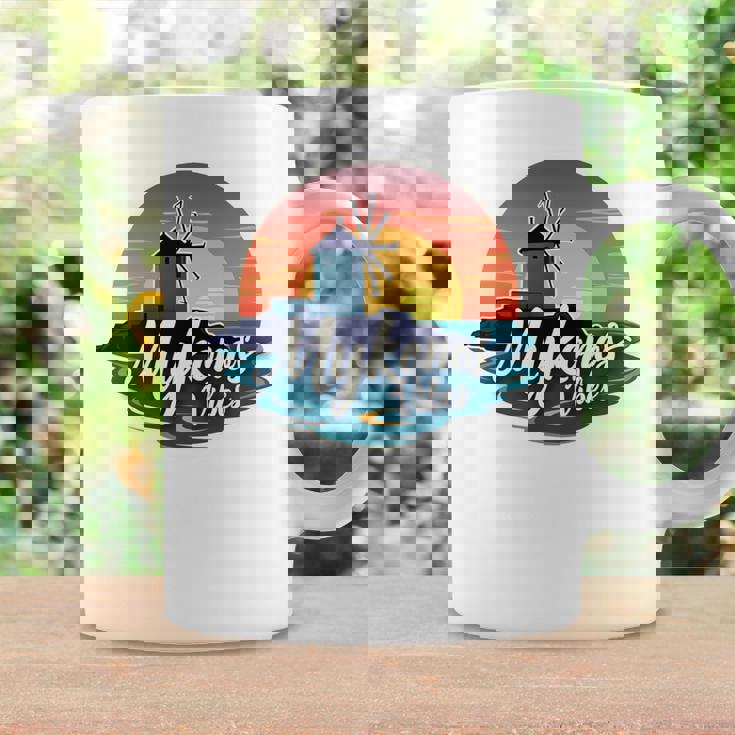 Mykonosibes ヴィンテージ 夕日 ギリシャの島 ギリシャ お土産 長袖tシャツ コーヒーマグ ギフトのアイデア