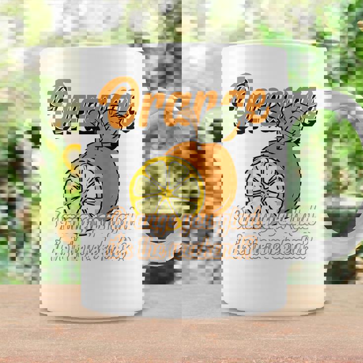 Orange You Glad It's The Weekend Fun Citrus Fruit Back コーヒーマグ ギフトのアイデア