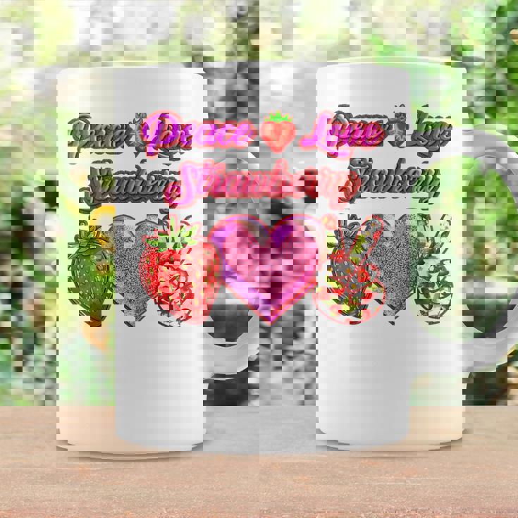 Peace Love イチゴ好き 果物食主義者 果実 果実 果実 コーヒーマグ ギフトのアイデア