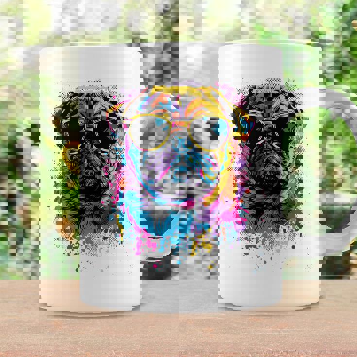 Pug Dog Lovers カラフル ポップアート パグ 長袖tシャツ コーヒーマグ ギフトのアイデア