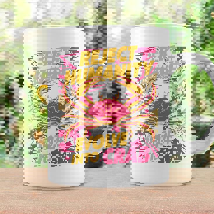 Reject Humanity Evolve To Crab ファニーカニ 長袖tシャツ コーヒーマグ ギフトのアイデア