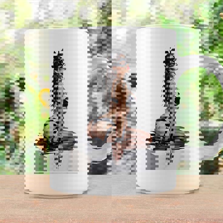 Sexy Girl グラフィックtシャツ セクシー「バッドキティ」ピンナップガール カットアウト。 コーヒーマグ ギフトのアイデア