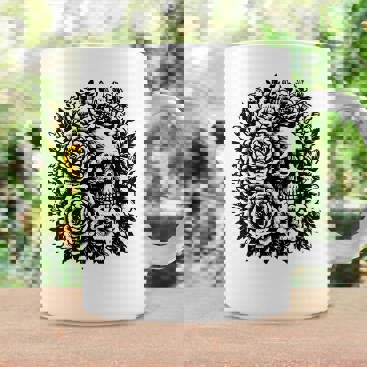 Skull Flower Rad Rock N Roll Graphic Retro コーヒーマグ ギフトのアイデア