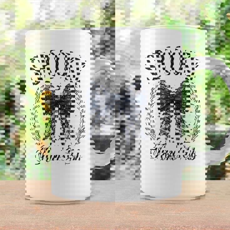 Spooky Mamas Club ソーシャル ハロウィン ダークコケット ブラック リボン コーヒーマグ ギフトのアイデア