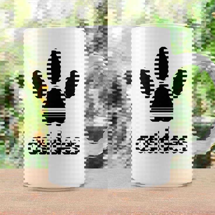 【バックプリント・背中側】Asides アシデス 足です。肉球です。【変なtシャツ屋】スポーツ ブランド パロディ 面白 長袖tシャツ コーヒーマグ ギフトのアイデア