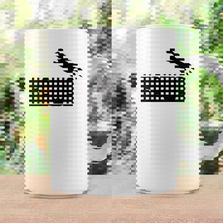 【バックプリント・背中側】Kawa カーワ《ブラック 黒》コツメカワウソ スポーツ ブランド パロディ 面白い かわいい コーヒーマグ ギフトのアイデア