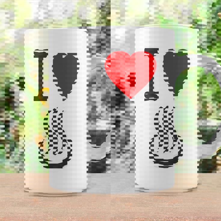 【バックプリント・背中側】アイラブ・温泉 マーク お風呂 銭湯 記号 お土産 旅行 ハート スタッフ 面白い コーヒーマグ ギフトのアイデア