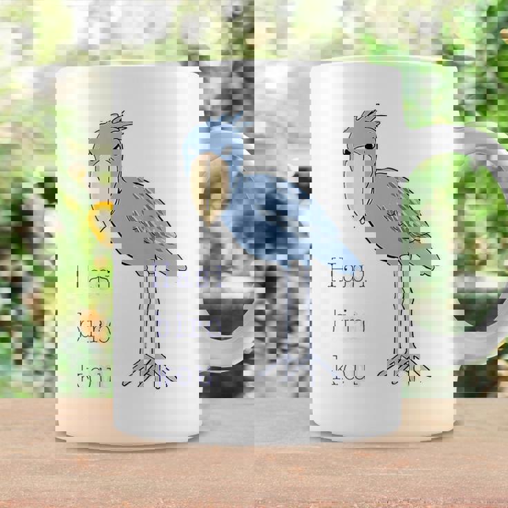 【バックプリント・背中側】ハシビロコウさん 『セルフィー』鳥【どうぶつフレンズ 】動物園 ゆるくて かわいい イラスト コーヒーマグ ギフトのアイデア