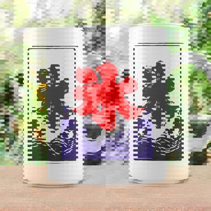 【バックプリント・背中側】氷 のれん 夏（氷屋 かき氷）お祭り 露店 夜店 漢字 文字 昭和レトロ 和柄 イラスト コーヒーマグ ギフトのアイデア