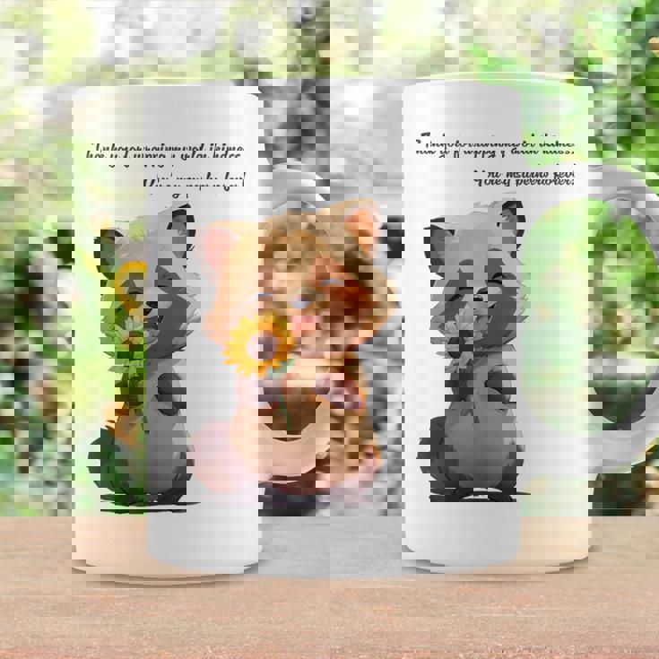 ありがとうのタヌキ ひまわりver 父の日 アニマルグラフィック 感謝 たぬき 花と狸 コーヒーマグ ギフトのアイデア