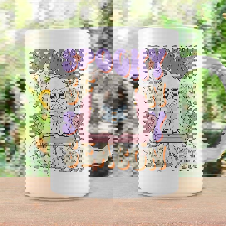 おもしろい言葉 不気味な季節 ハロウィン 幽霊 先生 女性 男性 コーヒーマグ ギフトのアイデア