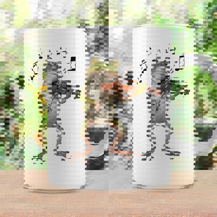 おもしろミュージシャン バイオリニスト かわいいカエル 演奏 バイオリン コーヒーマグ ギフトのアイデア