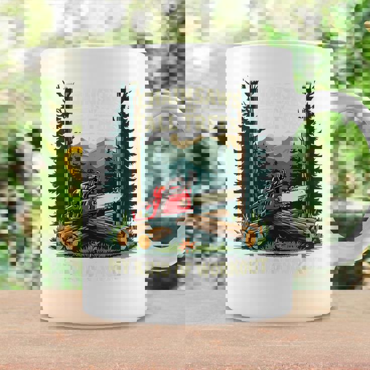 おもしろ林業チェーンソー 背の高い木 ワークアウト ロギング 生活 コーヒーマグ ギフトのアイデア