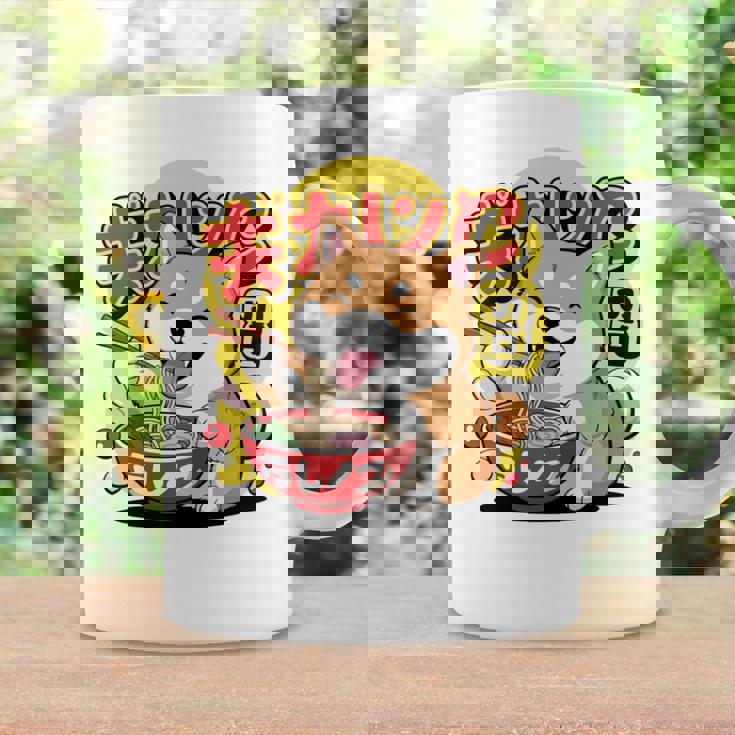 かわいい 柴犬 ラーメン好き おもしろい 日本犬 長袖tシャツ コーヒーマグ ギフトのアイデア