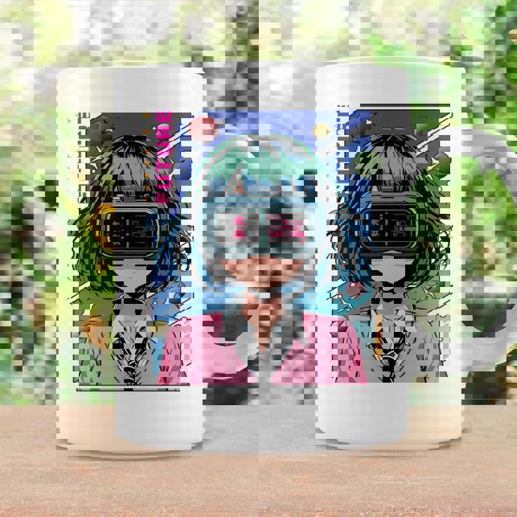 かわいいアニメの女の子 長袖tシャツ コーヒーマグ ギフトのアイデア