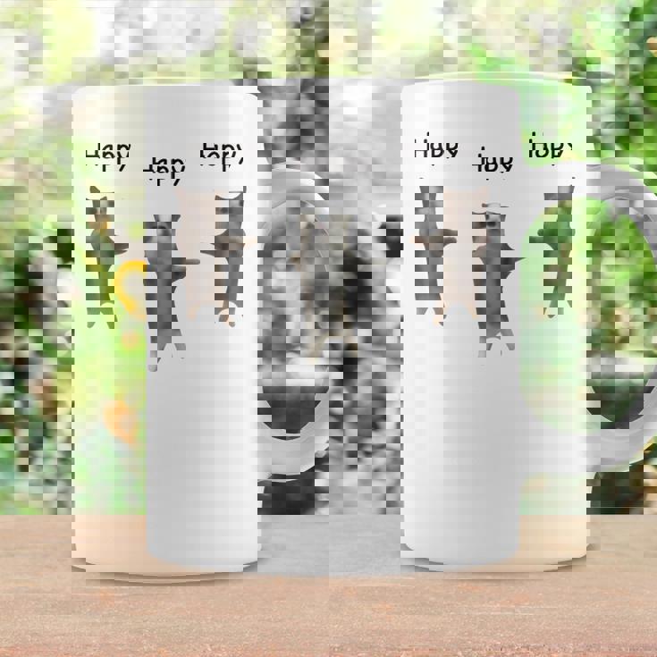 かわいいジャンピング ハッピーキャット ミーム トレンド ファニー コーヒーマグ ギフトのアイデア