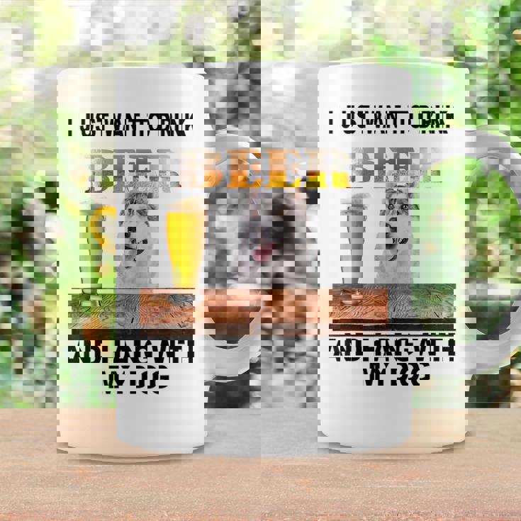 ただビール飲みたい&吊るしw おれのシベリアンハスキー コーヒーマグ ギフトのアイデア