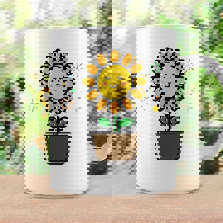 ひまわり 花 ポット シンプル クリップアート コーヒーマグ ギフトのアイデア