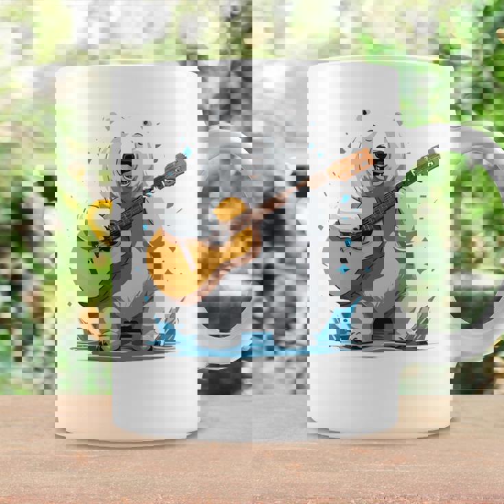 アコースティックギターを弾くクマ、ベアギタリスト 長袖tシャツ コーヒーマグ ギフトのアイデア