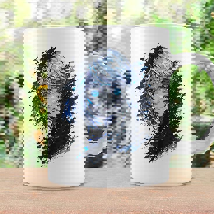 アニメ 漫画 グラフィック 青い目 アート アニメ コーヒーマグ ギフトのアイデア