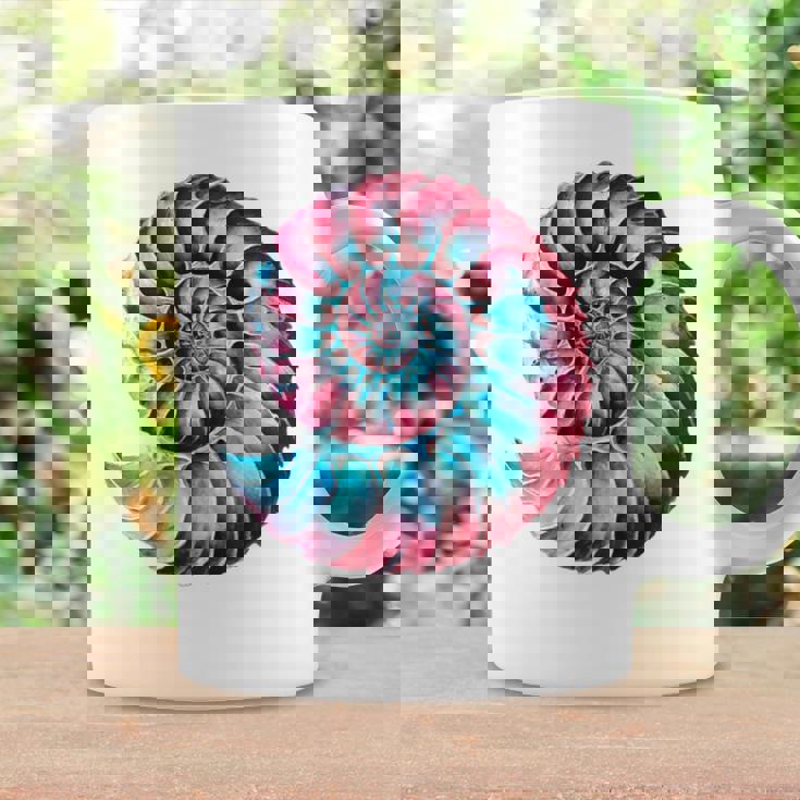 アンモナイトスパイラル貝殻 長袖tシャツ コーヒーマグ ギフトのアイデア