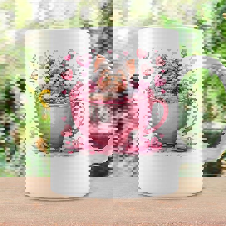 カップに入った子犬 長袖tシャツ コーヒーマグ ギフトのアイデア