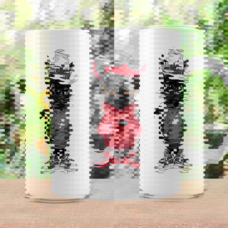 カナダデー 面白い クール 黒猫 カナダ国旗 キッズ 女の子 男の子 コーヒーマグ ギフトのアイデア