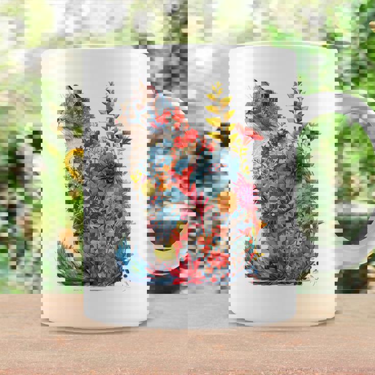 カラフル 花 猫 コーヒーマグ ギフトのアイデア