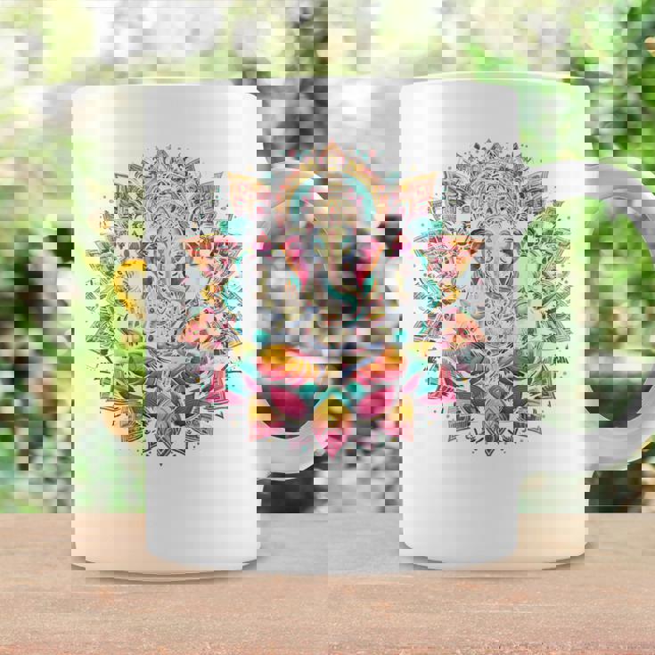 ガネーシャシンボル ヨガ ヒンドゥー教 象 神 ガネーシャ プージャ 長袖tシャツ コーヒーマグ ギフトのアイデア