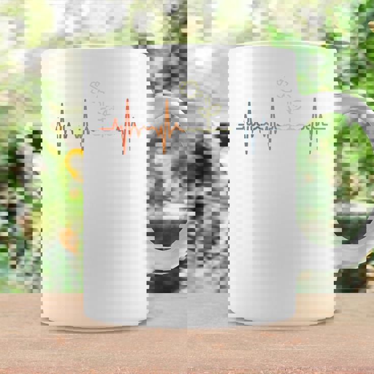 ガーデニング心電図レトロ園芸家脈線心拍 長袖tシャツ コーヒーマグ ギフトのアイデア