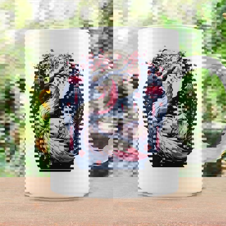 キツネ キツネ 桜 花 日本 九尾狐 長袖tシャツ コーヒーマグ ギフトのアイデア