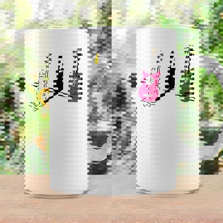 ギターの影を作る猫デザイン コーヒーマグ ギフトのアイデア