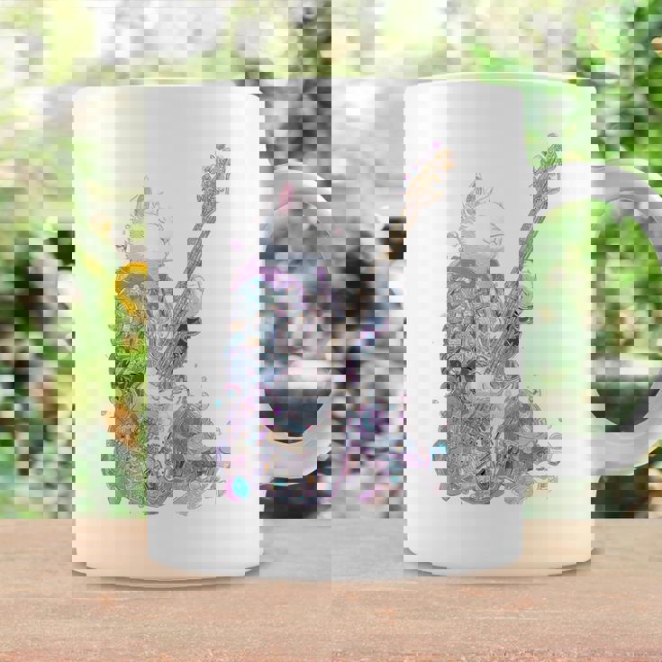 ギターを弾く猫 ネコ おもしろ かわいい ロック おしゃれ コーヒーマグ ギフトのアイデア