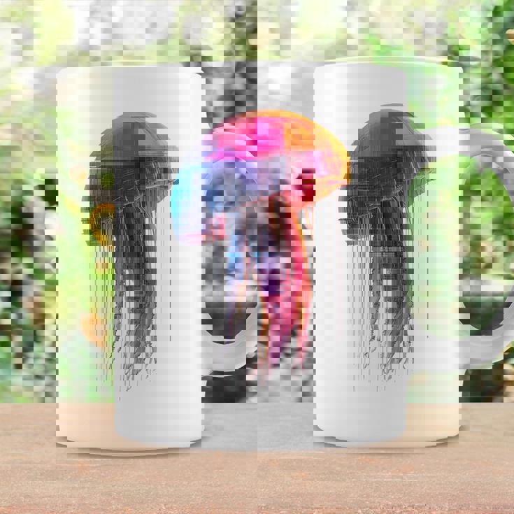 クラゲ 幾何学模様 動物 抽象 カラフル アート クラゲ コーヒーマグ ギフトのアイデア