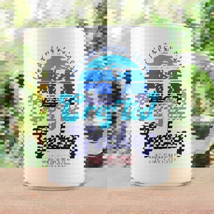 クレステッドゲッコーは私を笑顔にする エキゾチックなトカゲ コーヒーマグ ギフトのアイデア