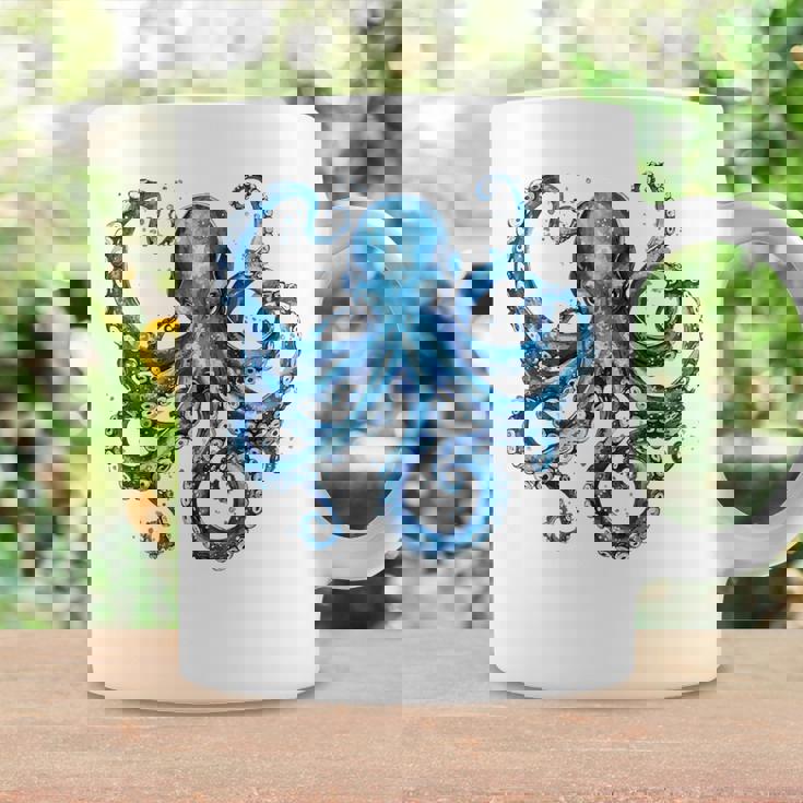 クール ブルー タコ 海 海 好き 触手 タコ好き コーヒーマグ ギフトのアイデア