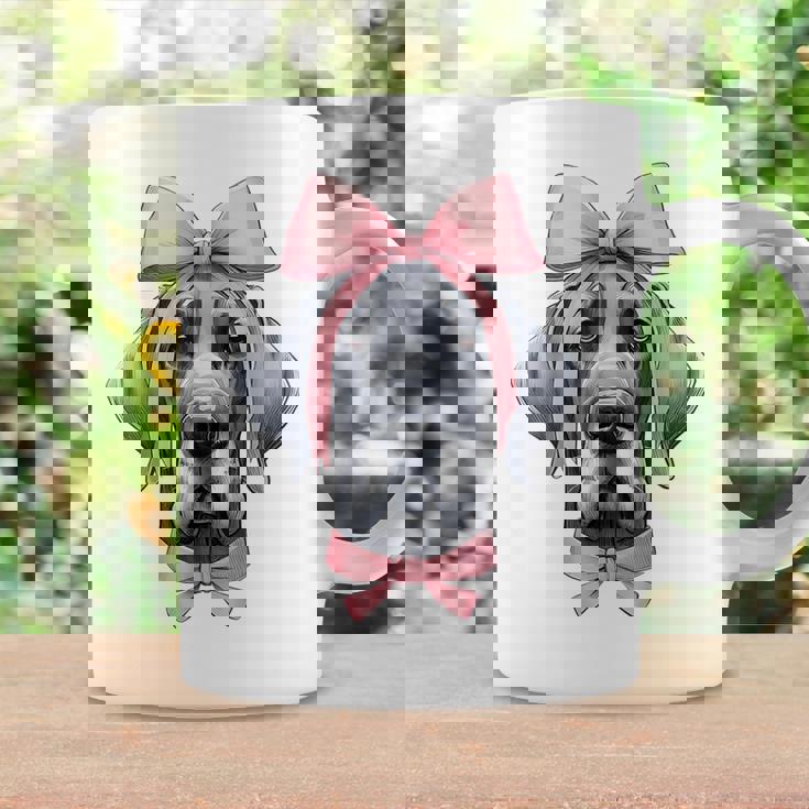 コケットボウ グレートデーン 犬 ママ ピンクリボン キュート 母の日 コーヒーマグ ギフトのアイデア