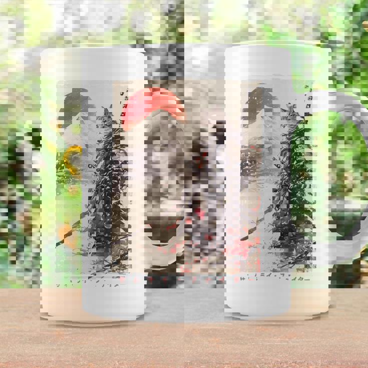 サムライ 猫戦士 浮世 墨絵 猫 サムライ 長袖tシャツ コーヒーマグ ギフトのアイデア