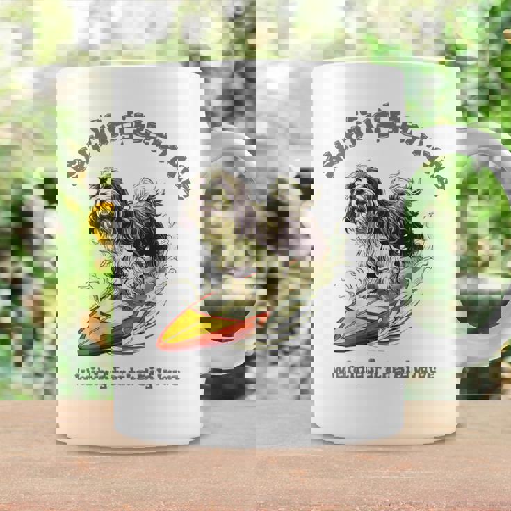 サーフィン 犬 ビアデッドコリー かわいい 面白い コーヒーマグ ギフトのアイデア