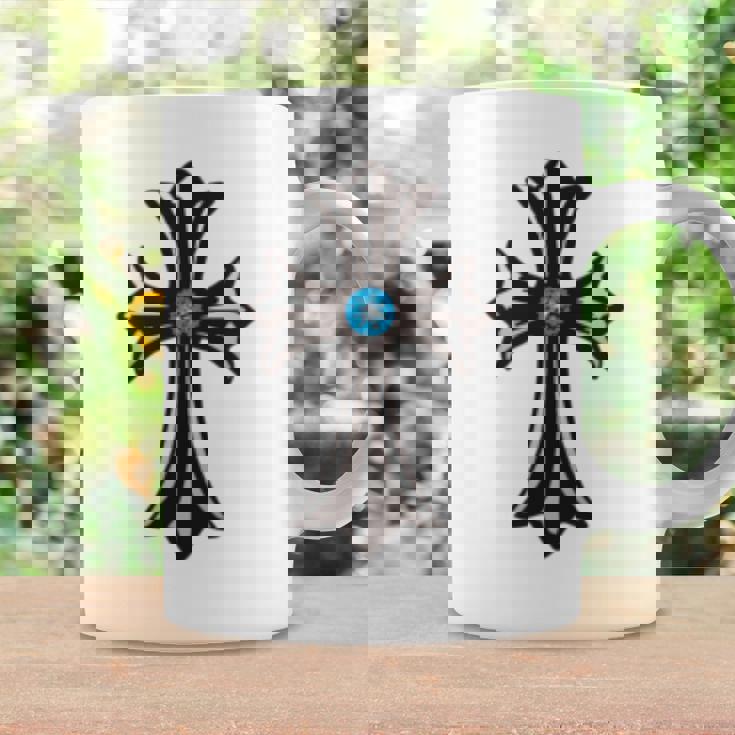 シルバークロス ブルーダイヤ 長袖tシャツ コーヒーマグ ギフトのアイデア