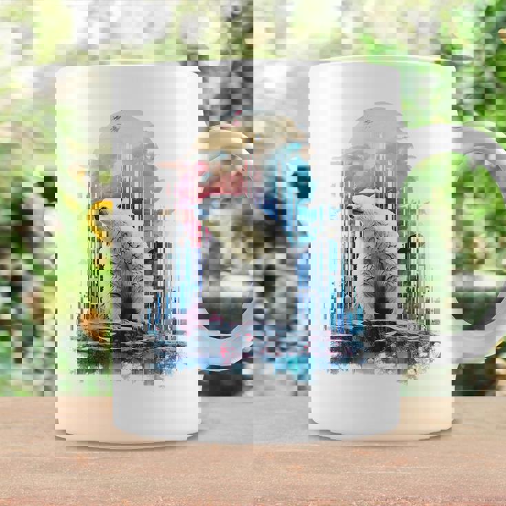 シロクマ 動物 カラフル 動物園 アート 描画 シロクマ コーヒーマグ ギフトのアイデア