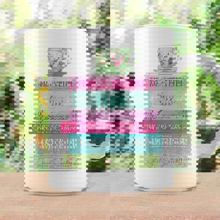 ジェーン・オースティン 本 スタック ティー 文学 文学 コーヒーマグ ギフトのアイデア