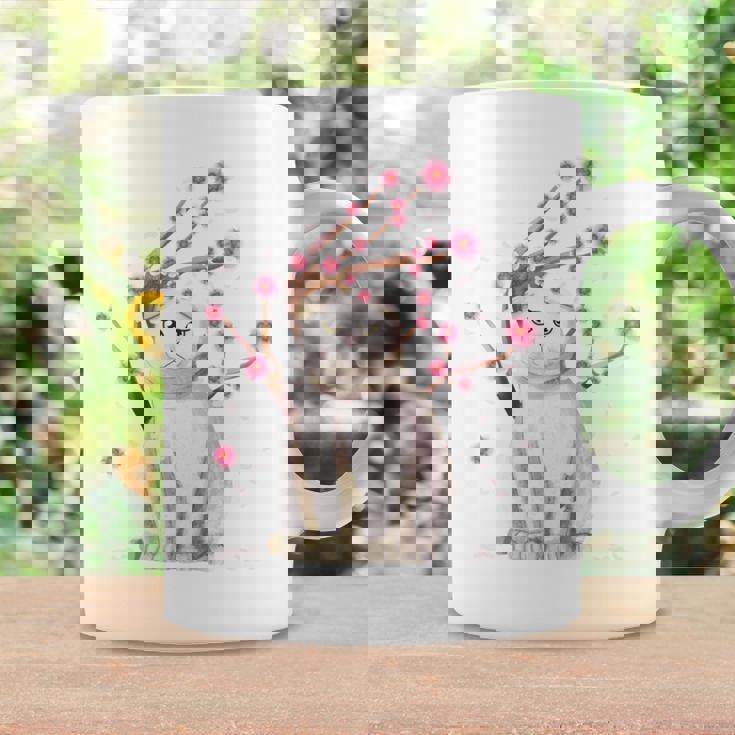 スコティッシュフォールド ネコ 桜の花 長袖tシャツ コーヒーマグ ギフトのアイデア