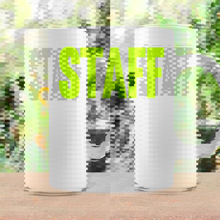 スタッフ イベント 衣装 クルー 音楽祭 Backprint ワーカー コーヒーマグ ギフトのアイデア